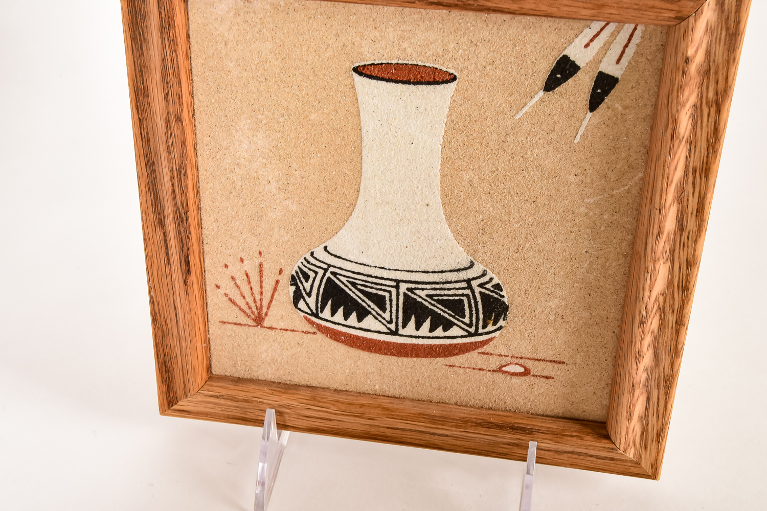 Collection of Native American Style Sand Art and Pottery