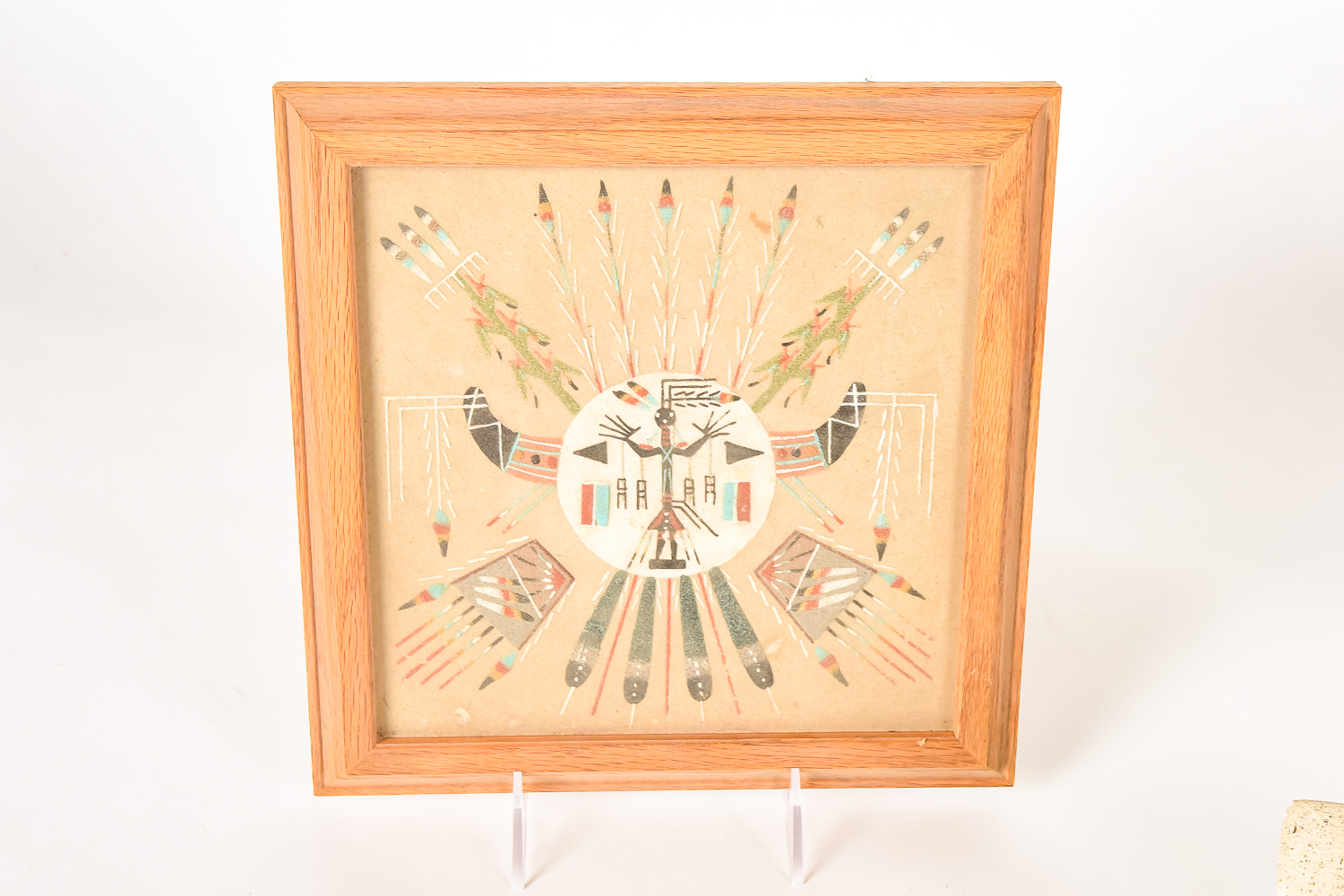 Collection of Native American Style Sand Art and Pottery