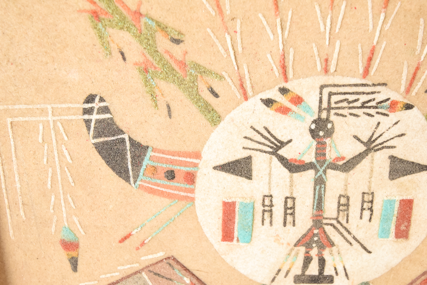 Collection of Native American Style Sand Art and Pottery