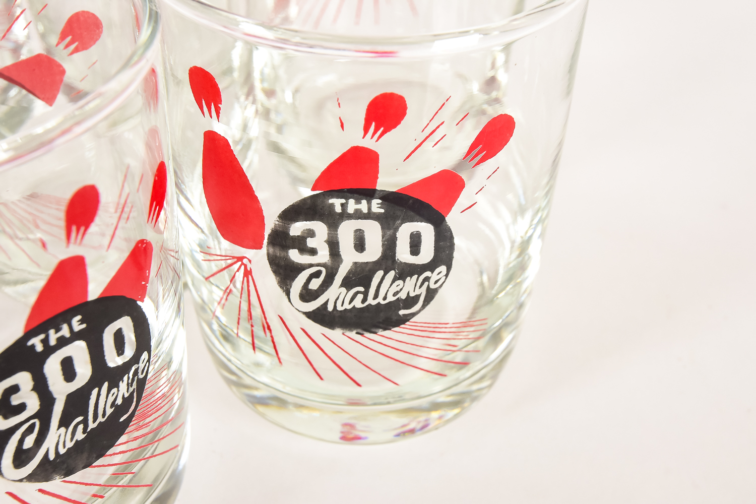 Vintage 300 Challenge Bar Glasses and Tray