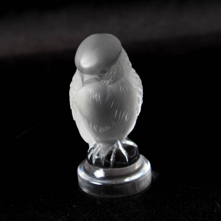 Lalique Crystal Chickadee Figurine