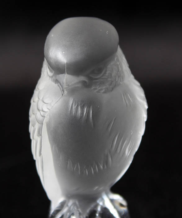 Lalique Crystal Chickadee Figurine