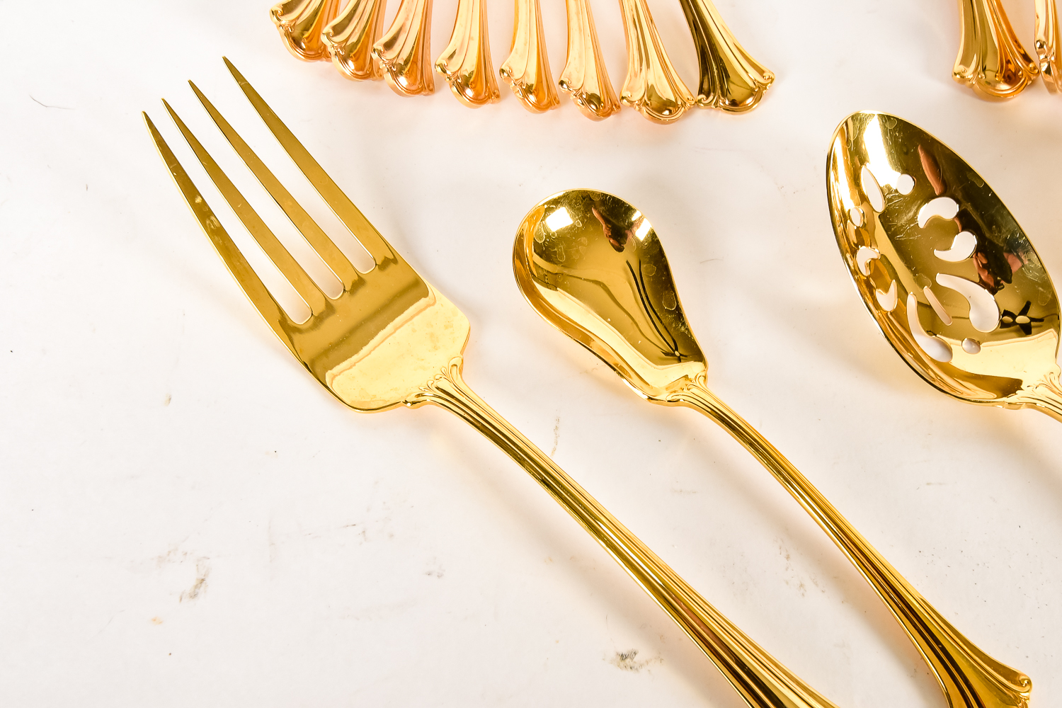 Gold Tone Stainless Steel Flatware
