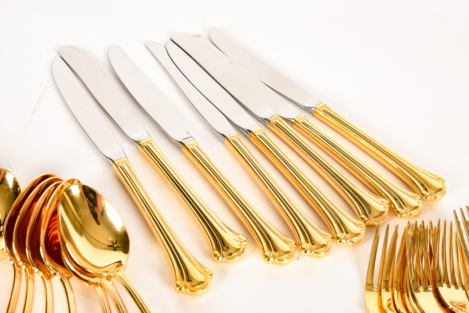 Gold Tone Stainless Steel Flatware
