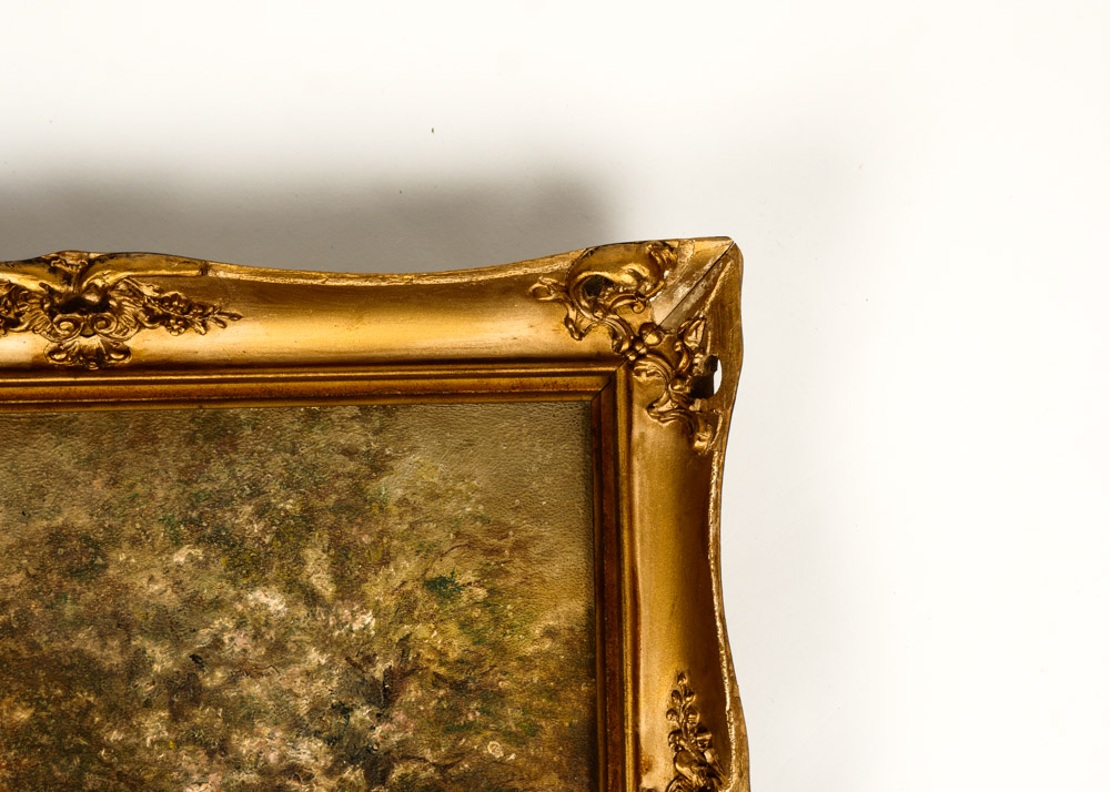 Antique Landscape Oil Painting on Board