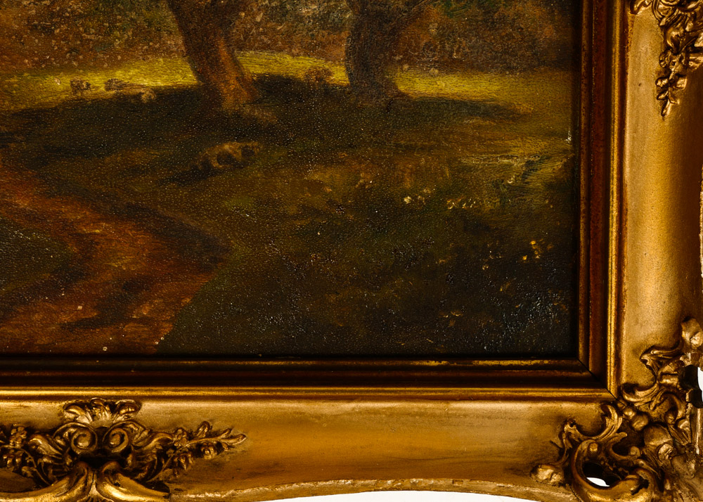 Antique Landscape Oil Painting on Board