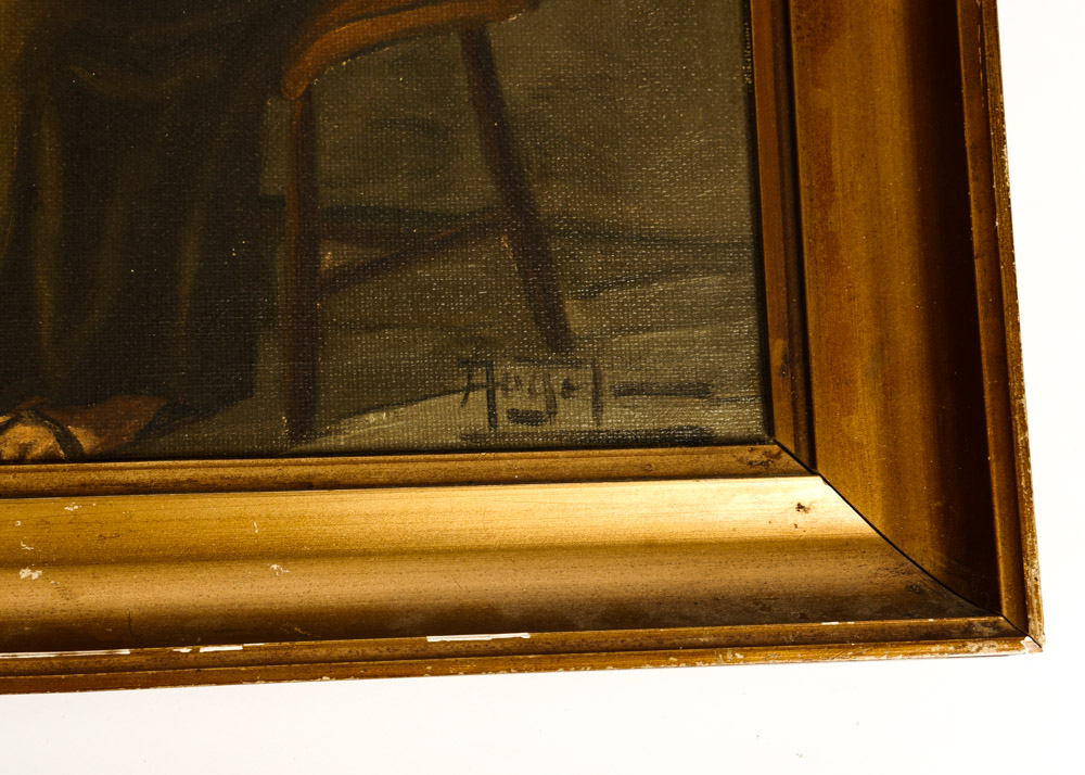 Pair of Antique Oil Paintings of Friars