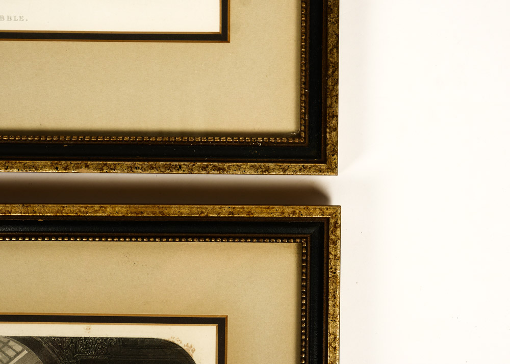 Pair of Antique Wood Engravings