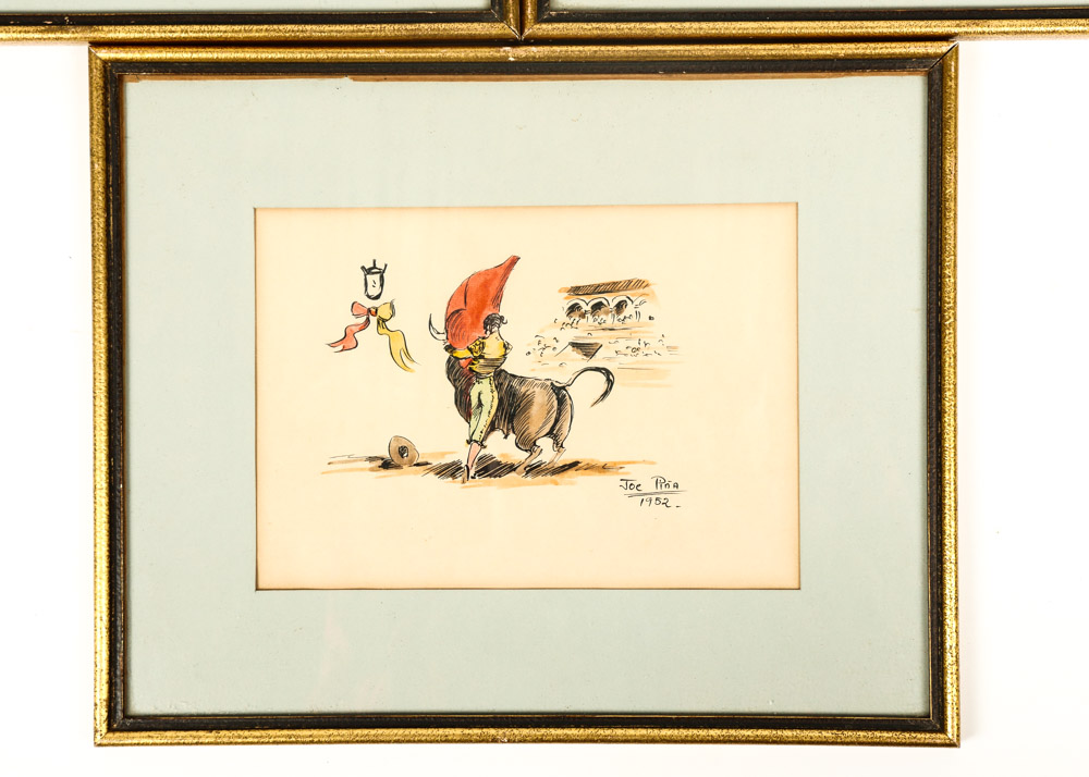 Set of 1952 Matador Pantings by Joe Pina