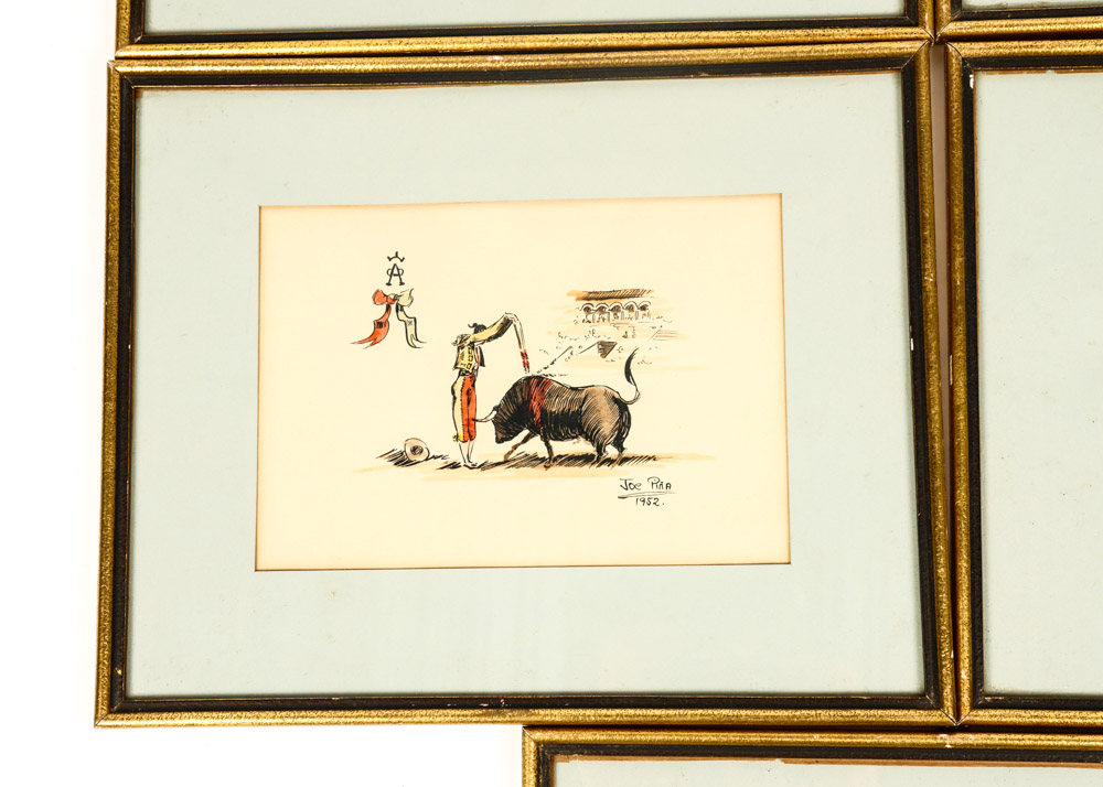 Set of 1952 Matador Pantings by Joe Pina