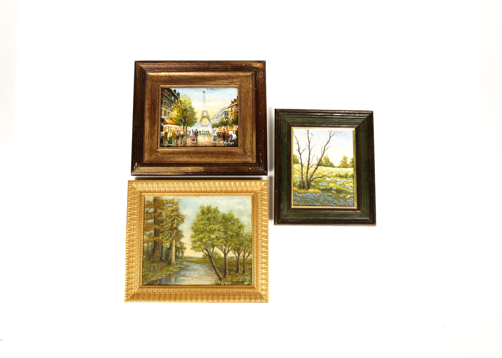 Trio of Vintage Oil Paintings