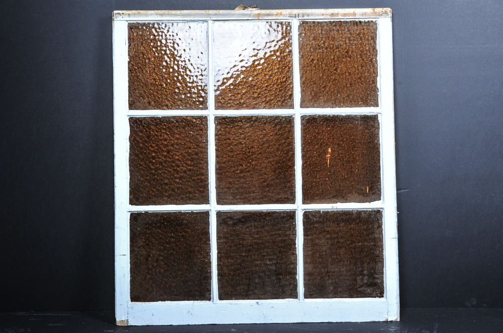 Vintage Amber Glass Church Window