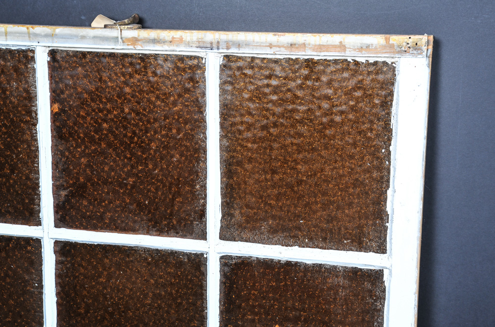 Vintage Amber Glass Church Window