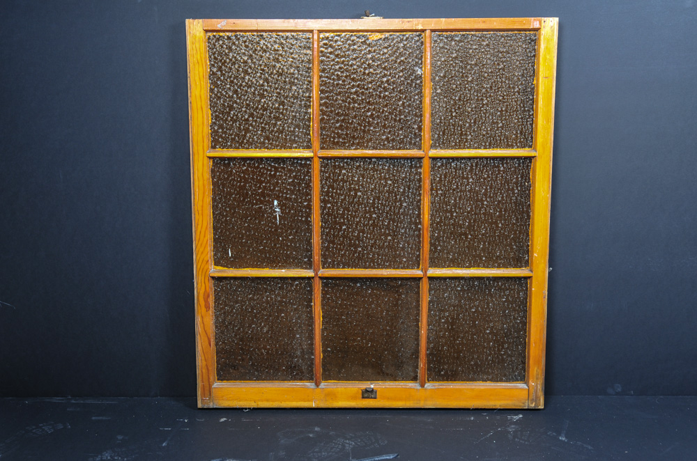 Vintage Amber Glass Church Window