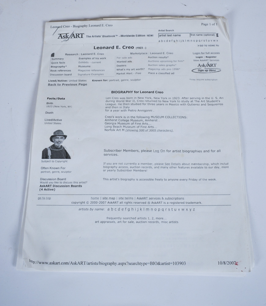 Signed Leonard Creo Original Oil Painting