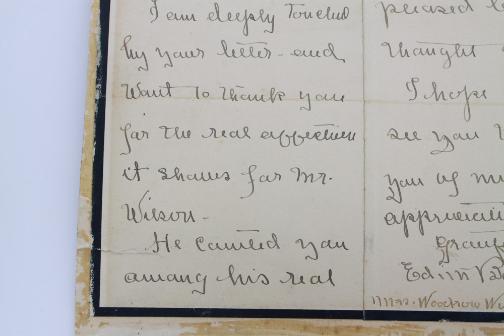 Woodrow Wilson Signed Photograph with Letter from Edith Wilson