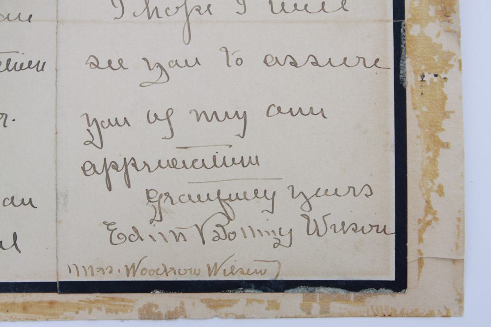 Woodrow Wilson Signed Photograph with Letter from Edith Wilson