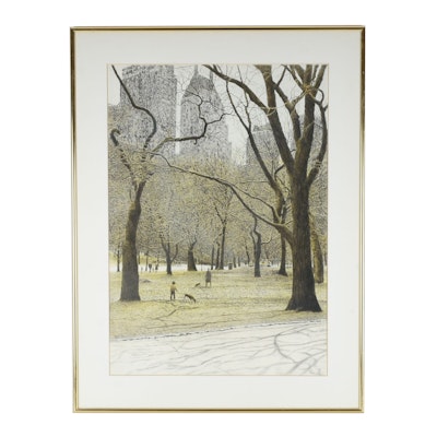 Harold Altman Offset Lithograph "Central Park South" Harold Altman Offset Lithograph "Central Park South"