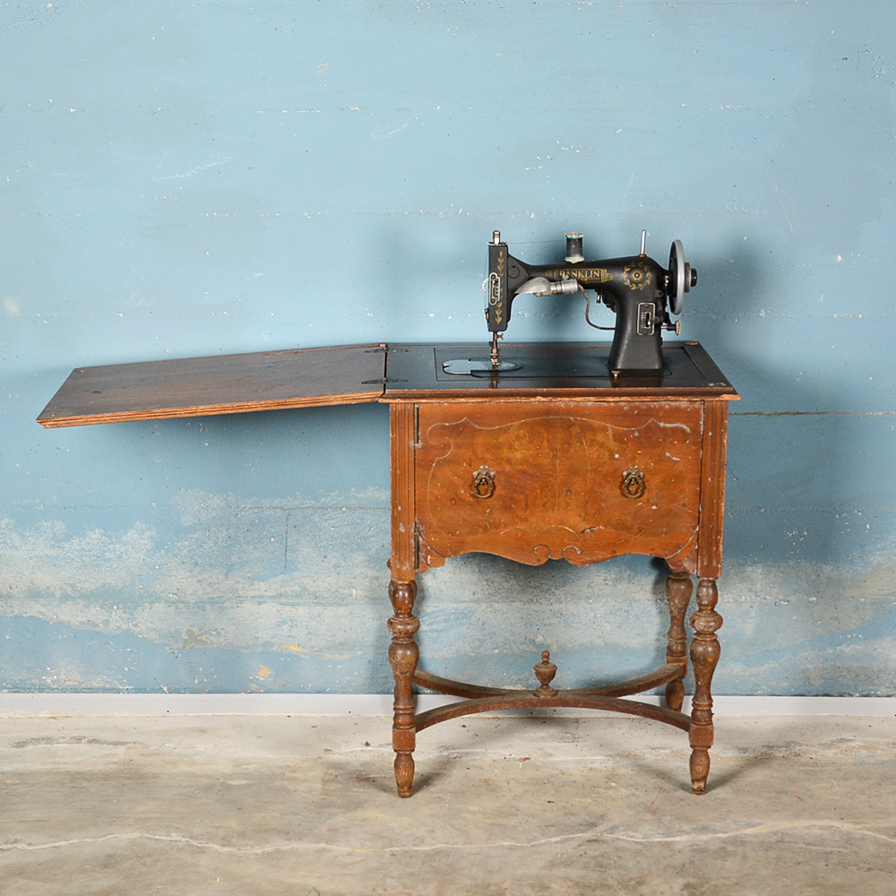 Antique Sears Roebuck Franklin Sewing Machine and Table