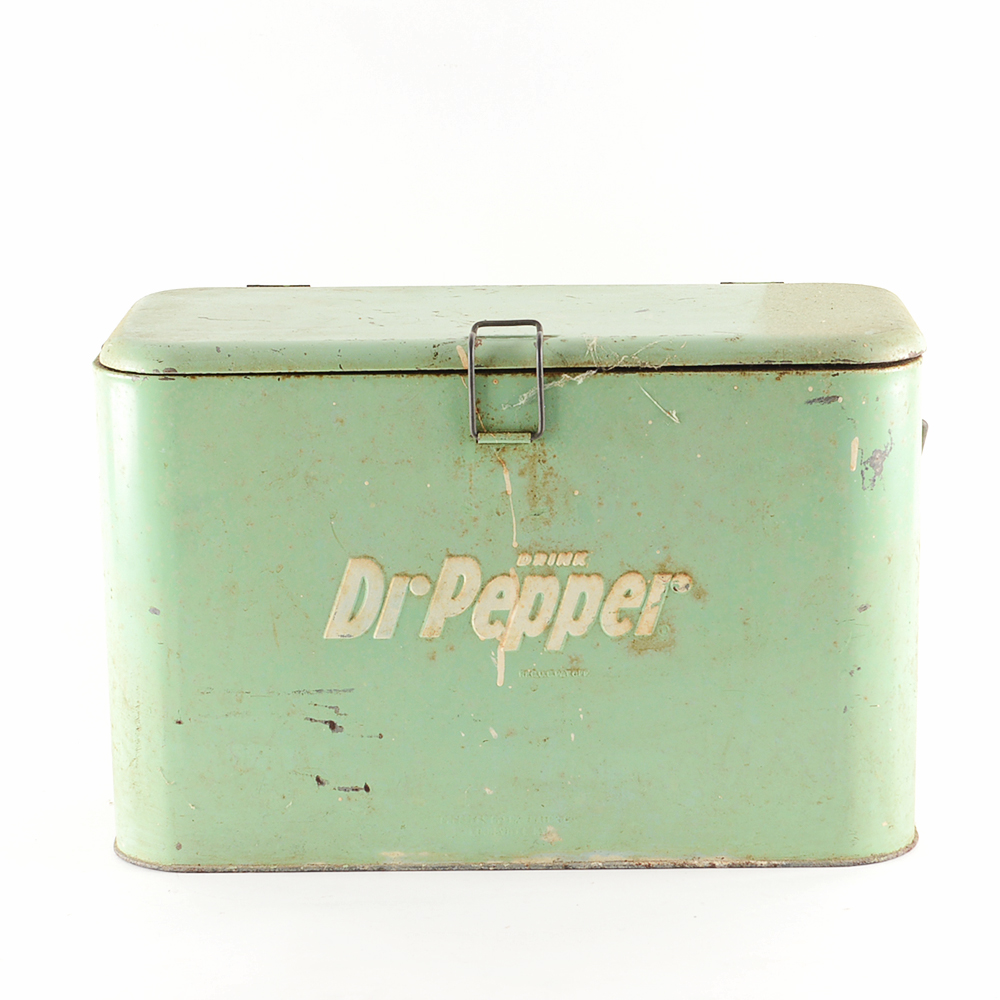 Vintage Dr. Pepper Portable Metal Cooler
