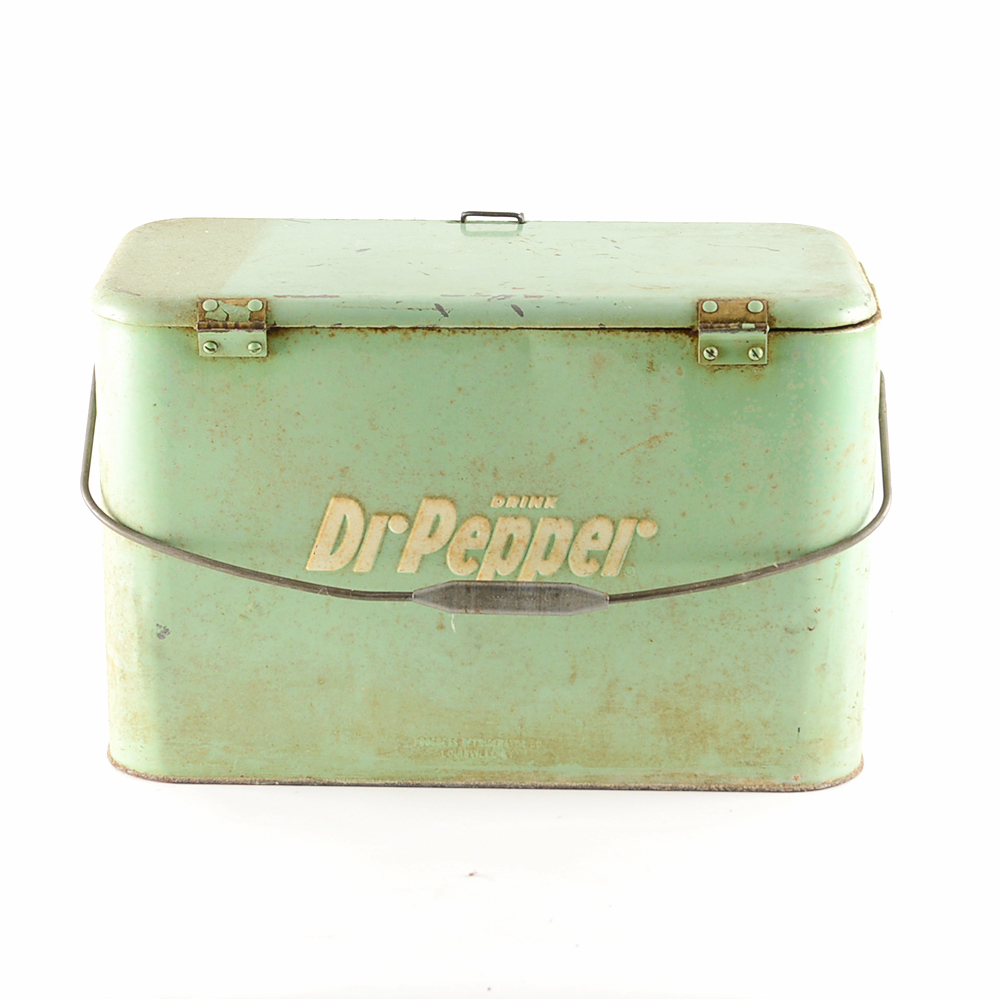 Vintage Dr. Pepper Portable Metal Cooler