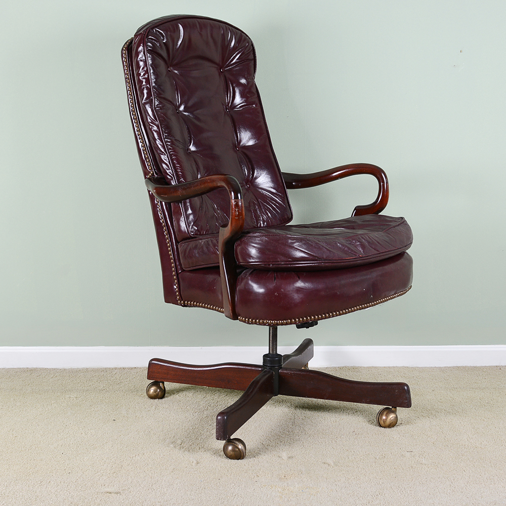 Burgundy Leather Executive Office Chair