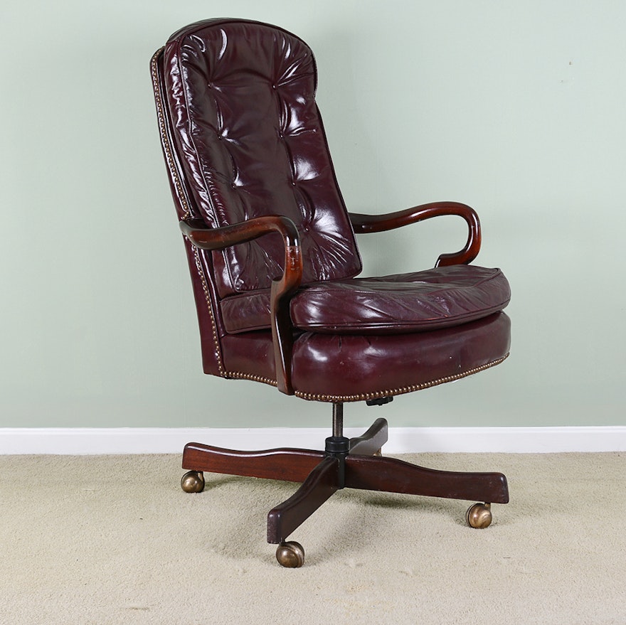 Burgundy Leather Executive Office Chair