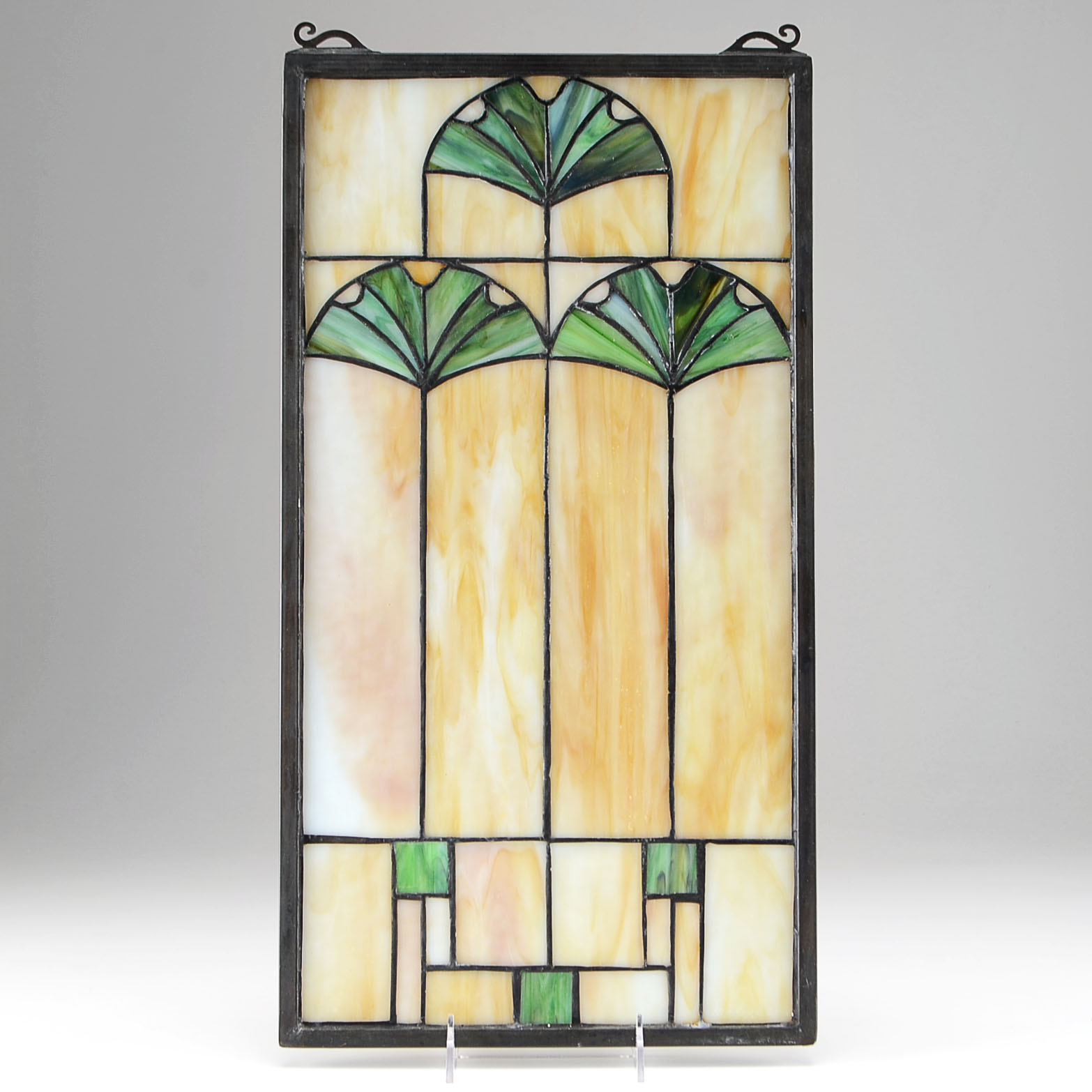 Signed Mary Jane Riggi Stained Glass Panel