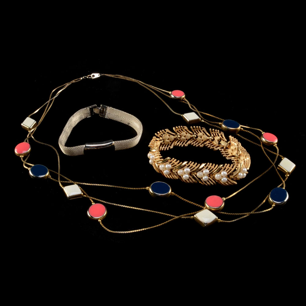 Three Pieces of Vintage Costume Jewelry