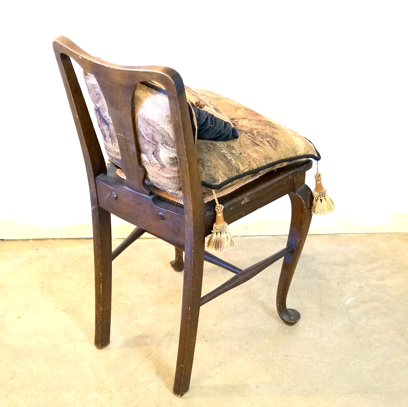 Wood Chair with Safari Themed Upholstery and Pillows