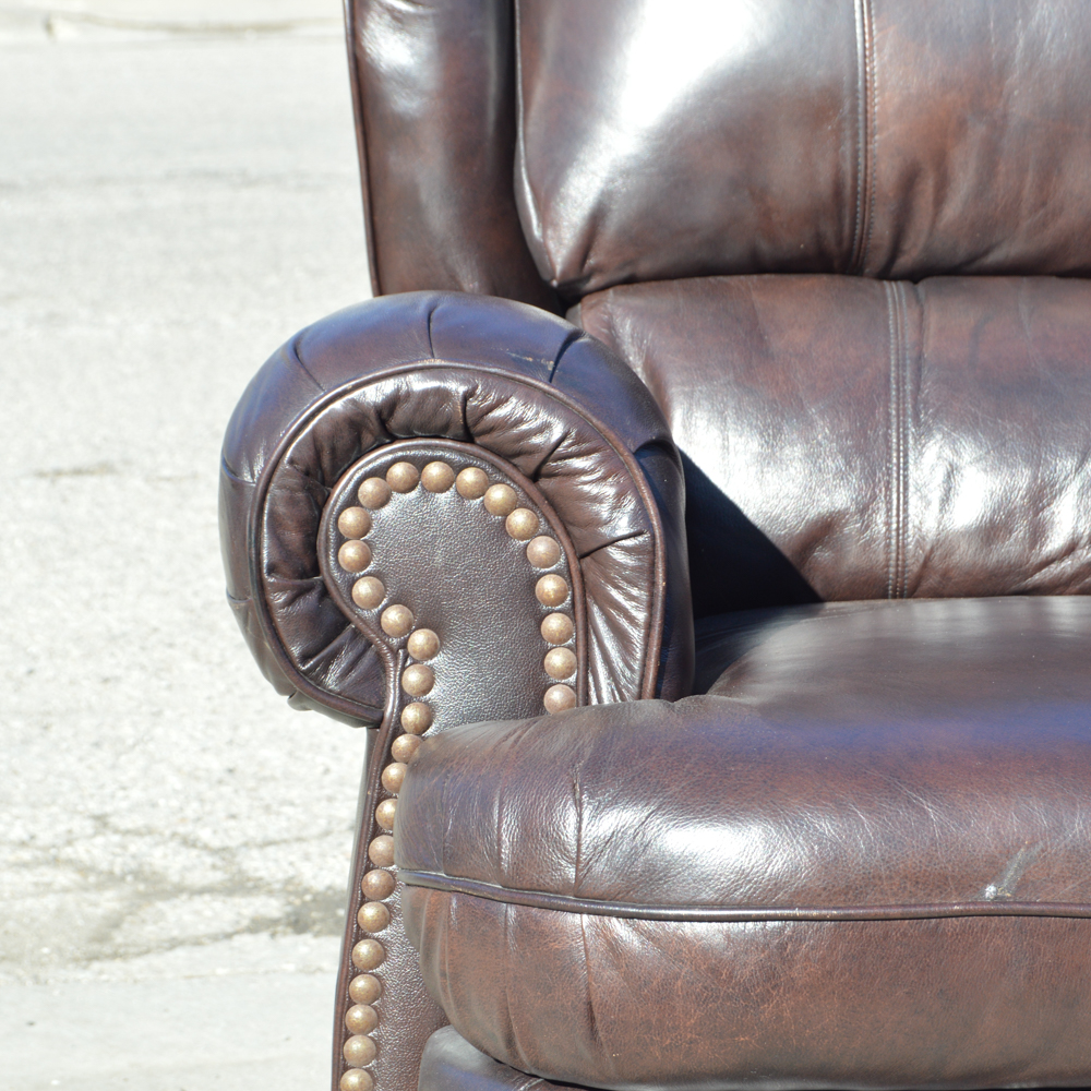 Lane Furniture Brown Leather Reclining Sofa