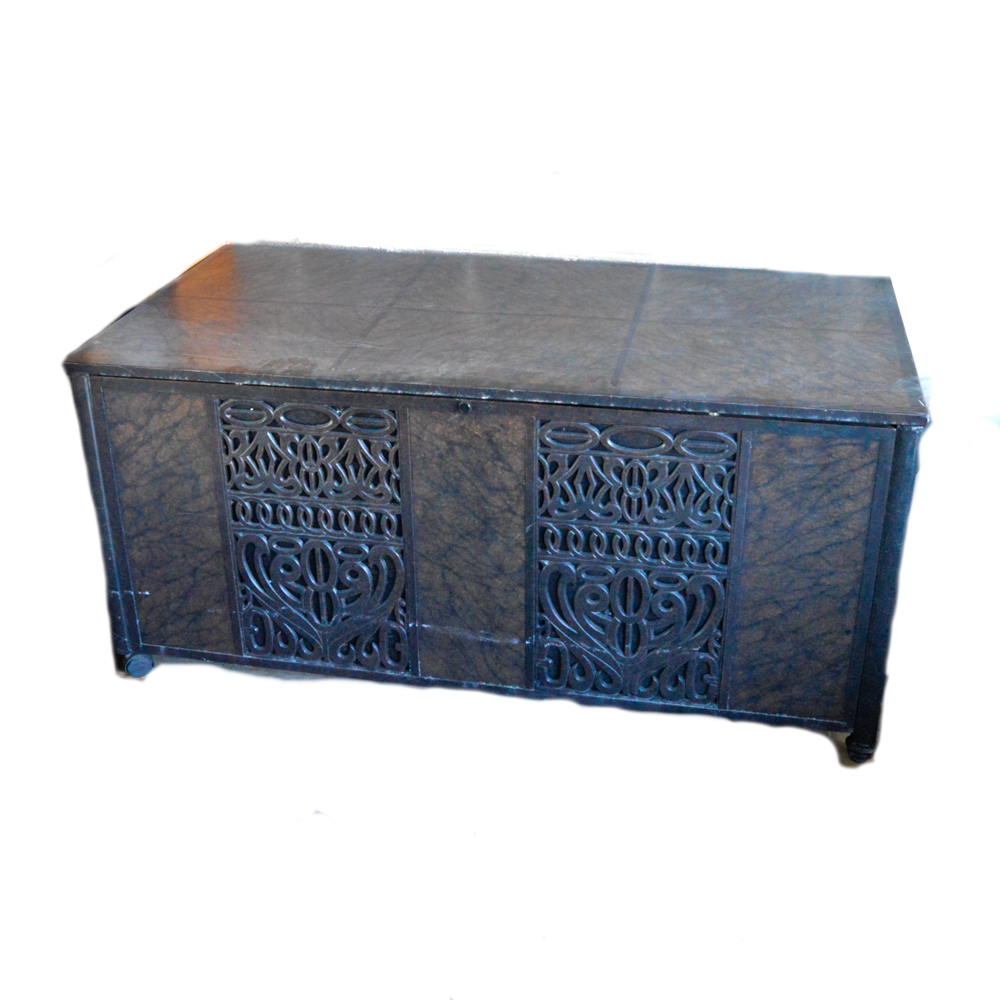 Large Outdoor Painted Metal Chest