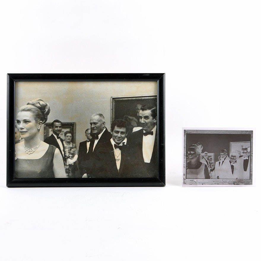 Original Negative and Silver Gelitan Photograph of Ed McMahon with Grace Kelly