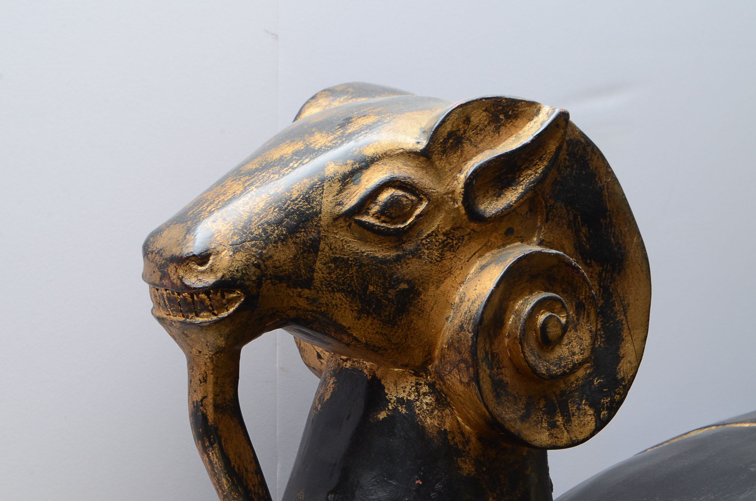 Rare Egyptian Amun-Ra Two-Headed Ram Sculpture