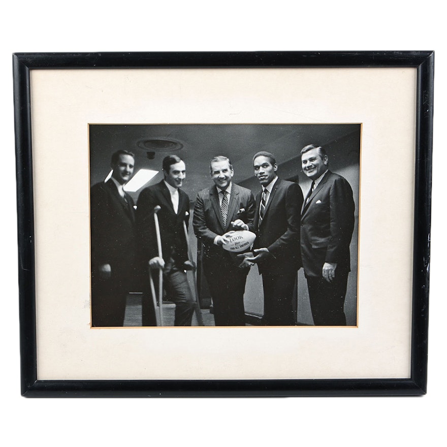 Framed Silver Gelatin Photograph of Ed McMahon, OJ Simpson and Others