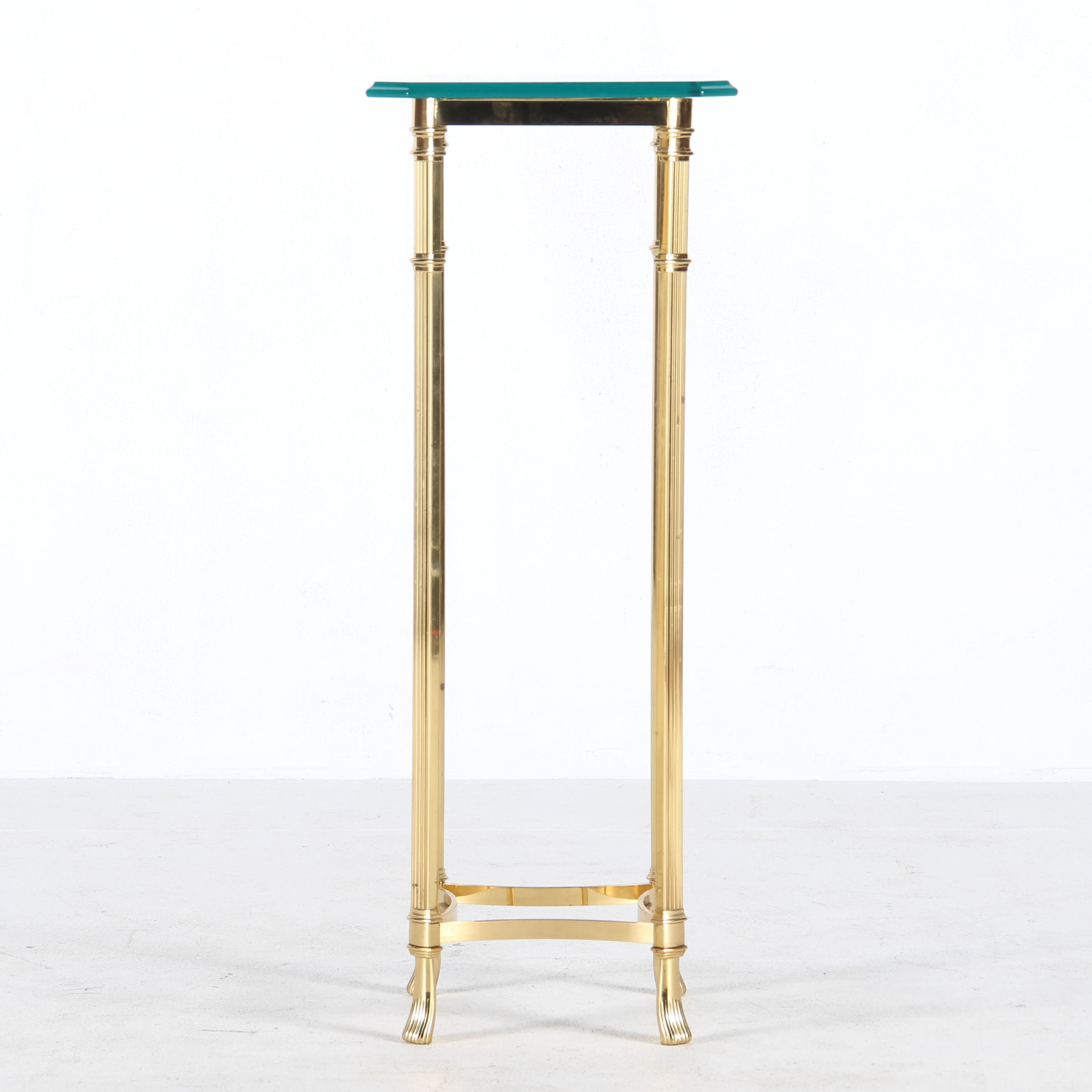 Brass Plant Stand with Glass Top