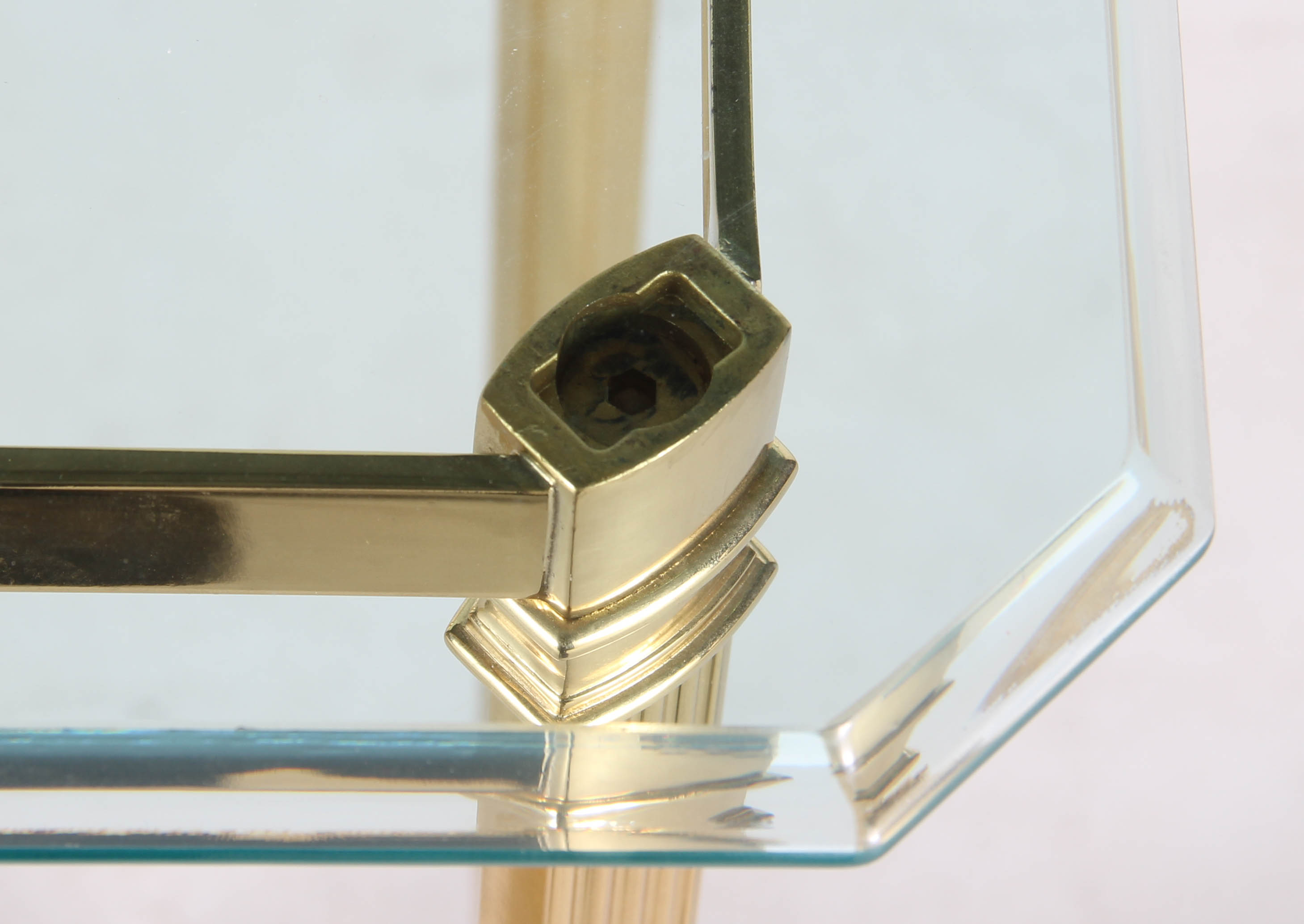 Brass Plant Stand with Glass Top