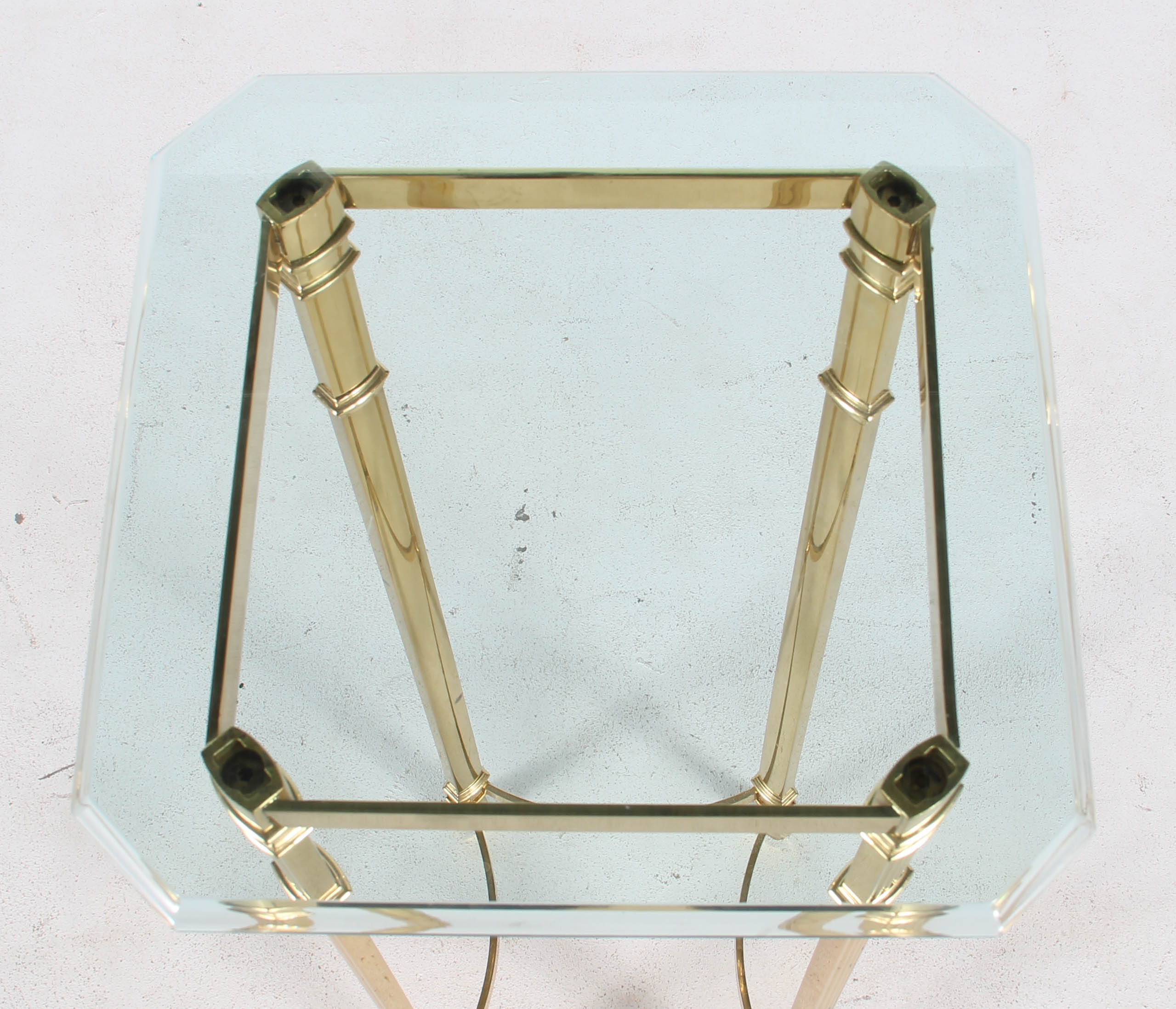 Brass Plant Stand with Glass Top