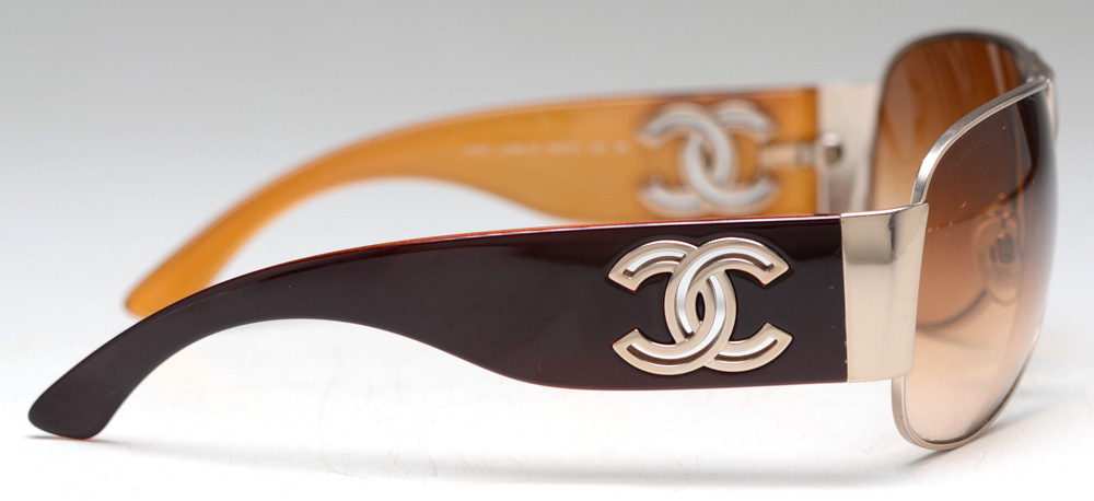 Pair of Chanel Aviator Style Sunglasses with Case