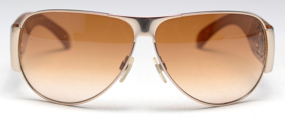 Pair of Chanel Aviator Style Sunglasses with Case