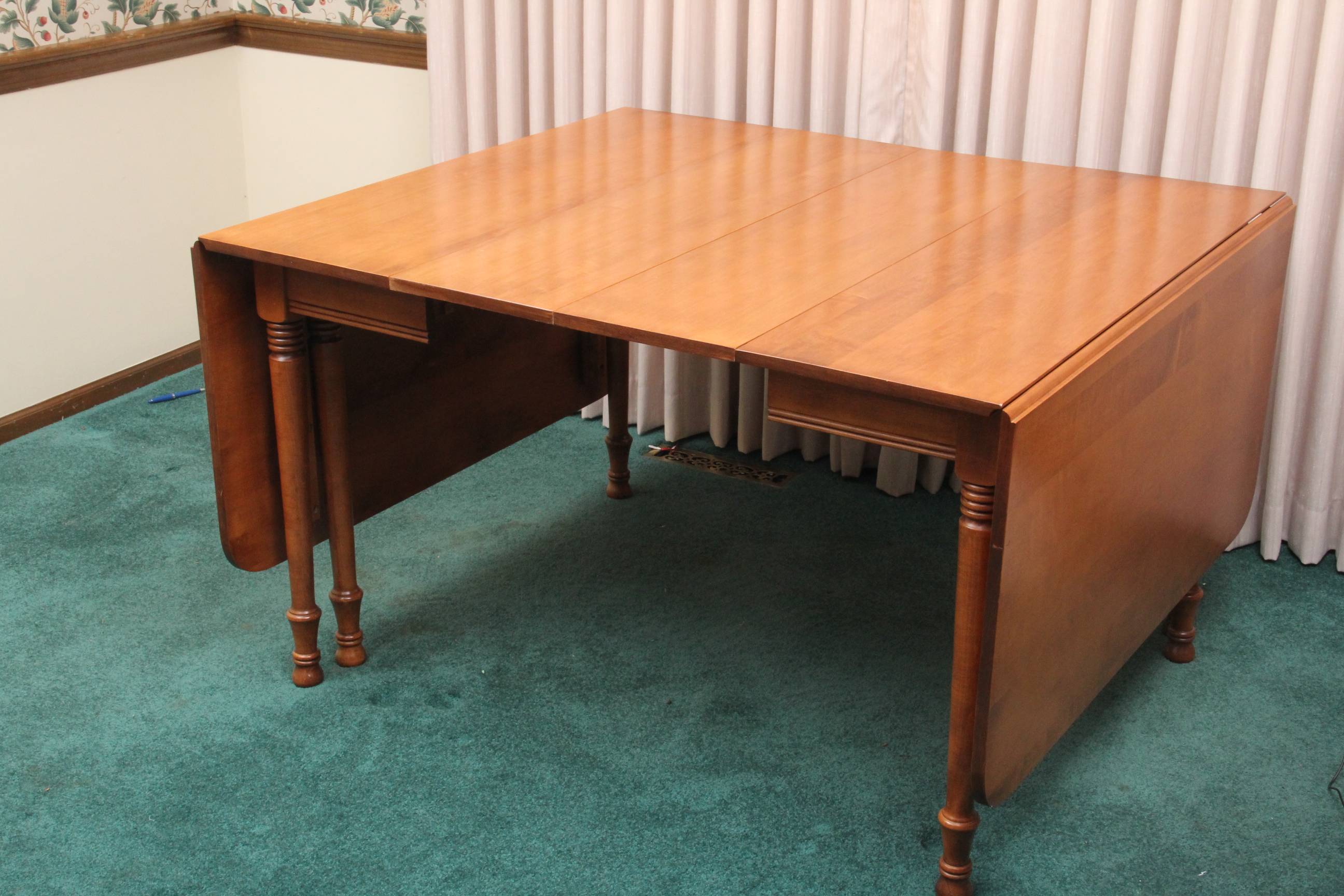 Vintage Tell City Chair Company Maple Drop Leaf Dining Table