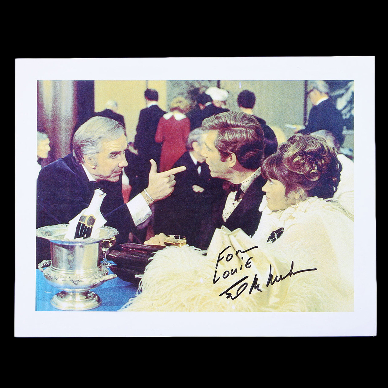 Signed Digital Print of Ed McMahon with "Fun with Dicka and Jane" Co-stars Jane Fonda and George Segal