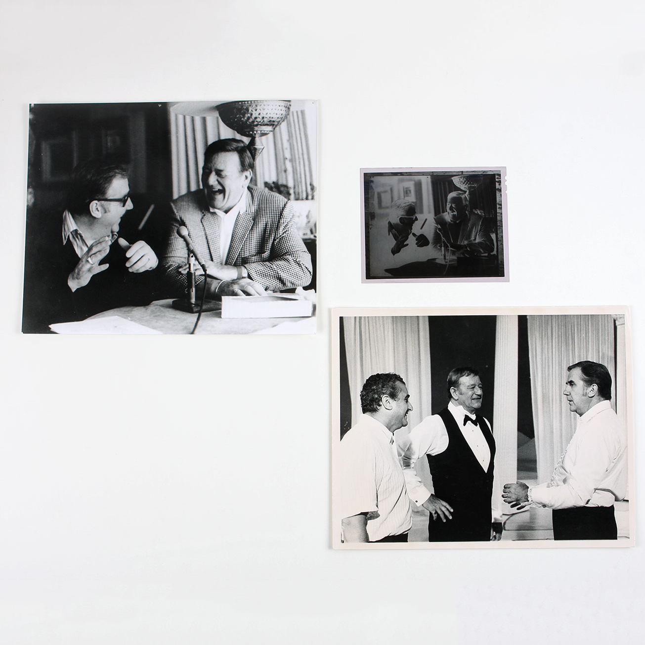 Silver Gelatin Print and Negative of Ed McMahon with John Wayne