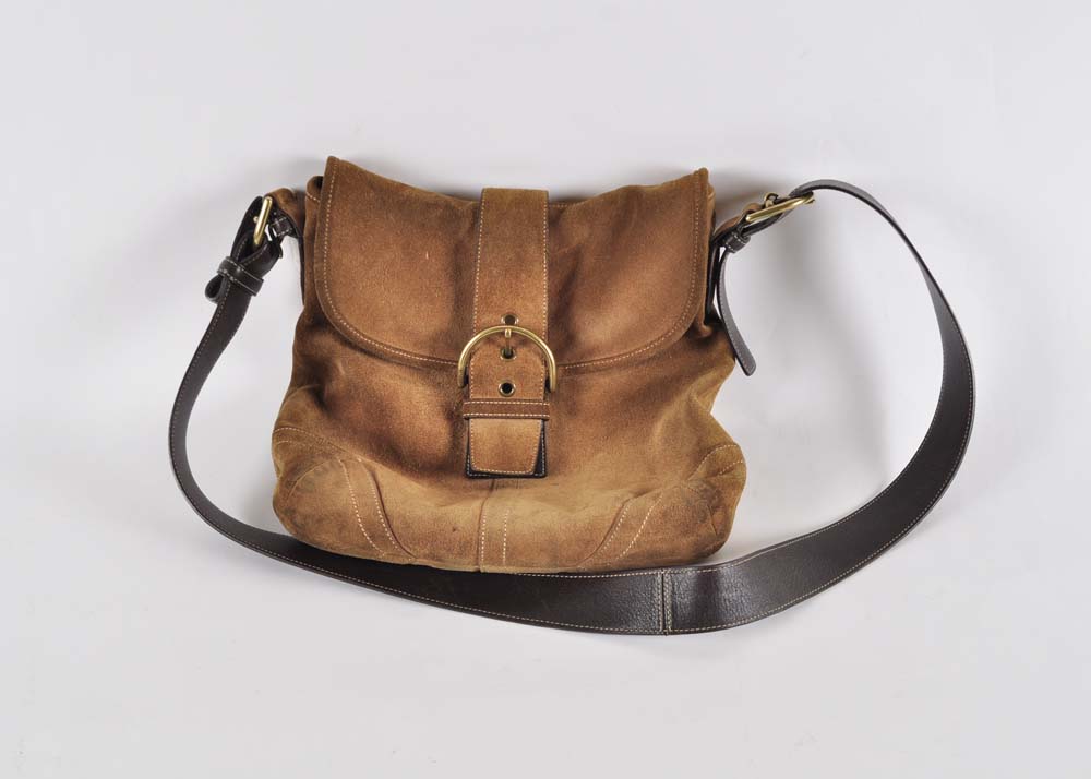 Suede Coach Hobo Bag