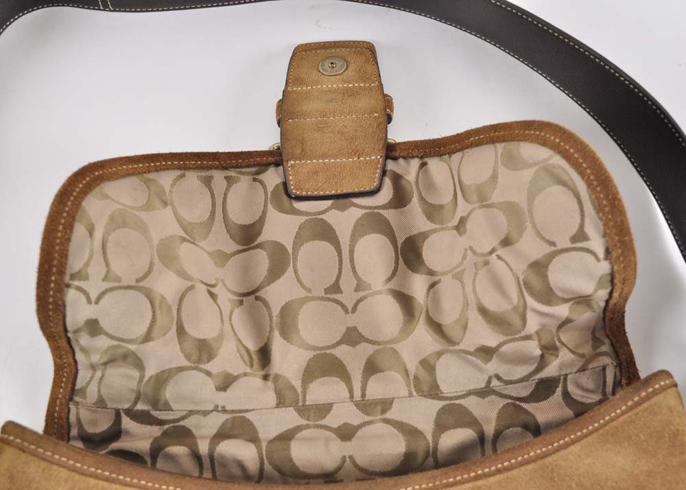 Suede Coach Hobo Bag