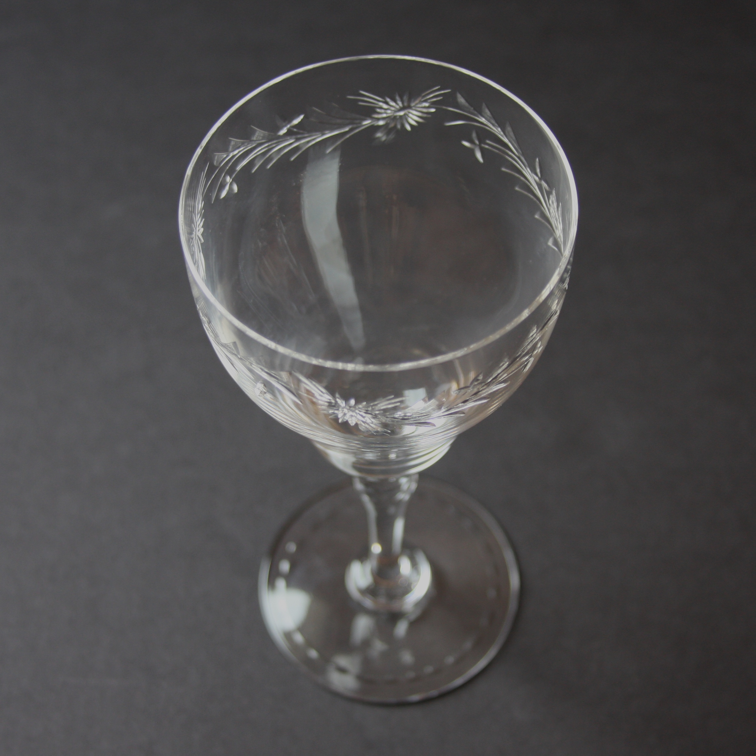 Large Set of Vintage Hawkes "Marcella" Crystal Stemware with Matching Bowls and Glass Plates