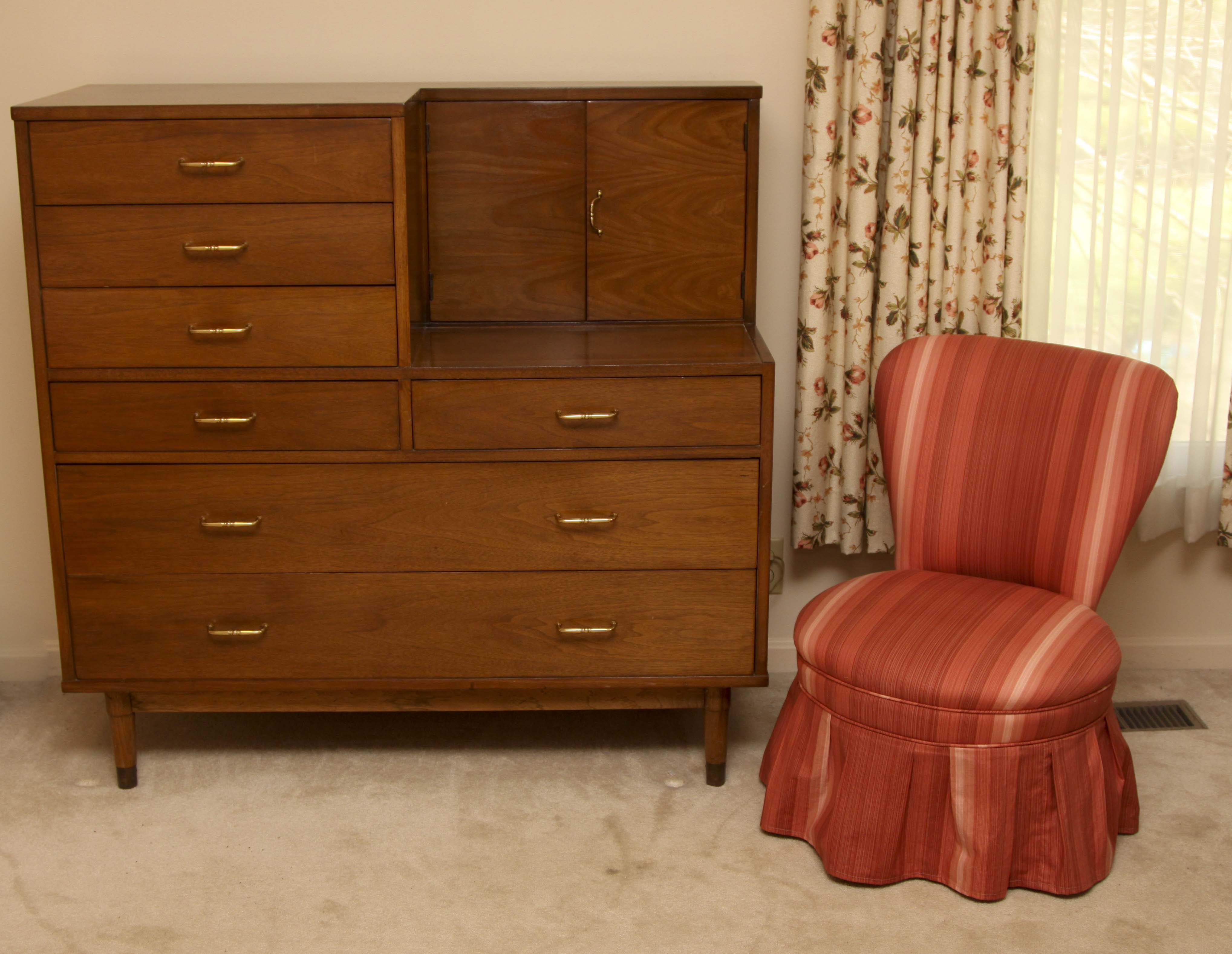 Drexel Mid Century Modern "Biscayne" Dresser with Hidden Vanity