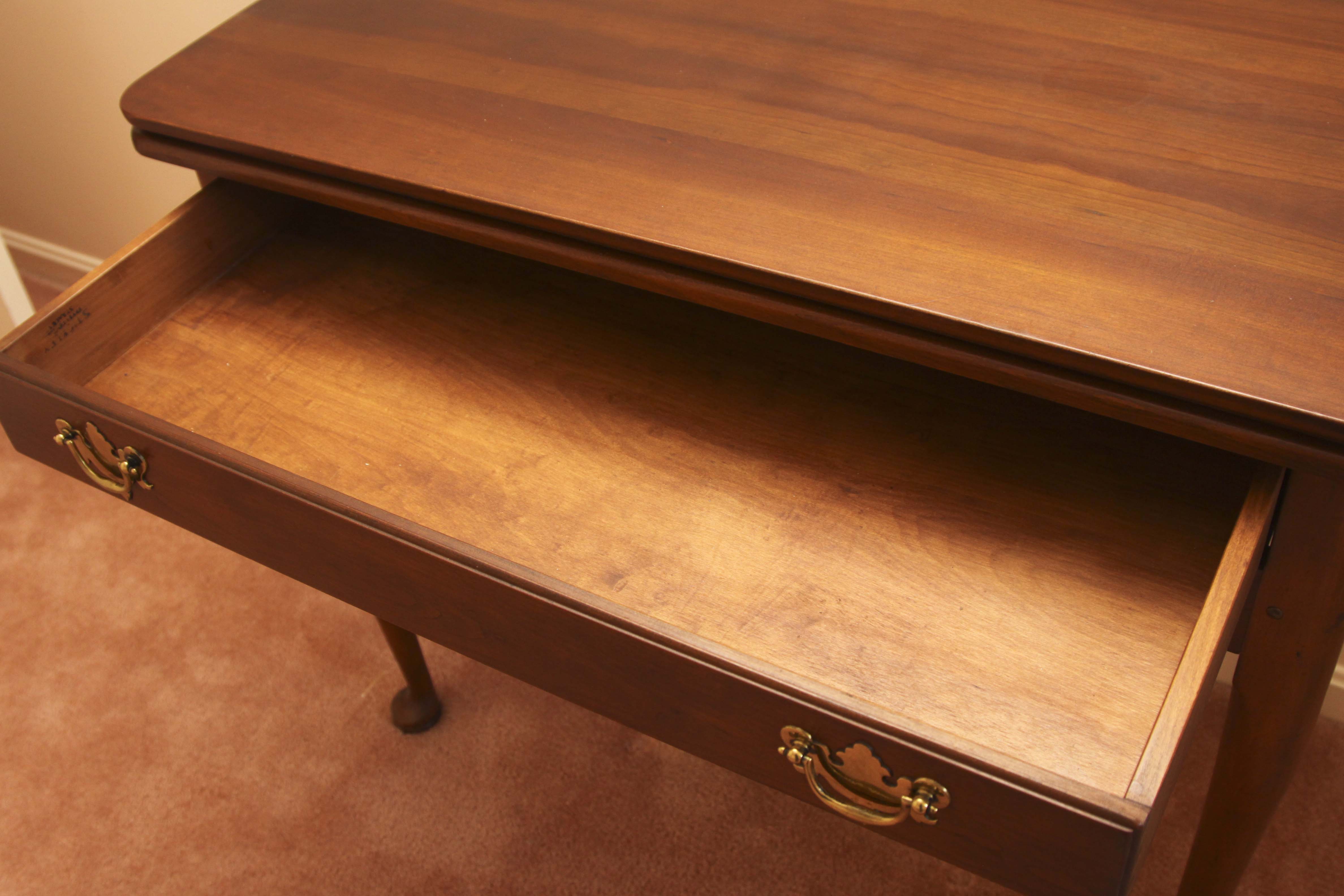 Stickley Fold-Over Top Game Table with Drawer
