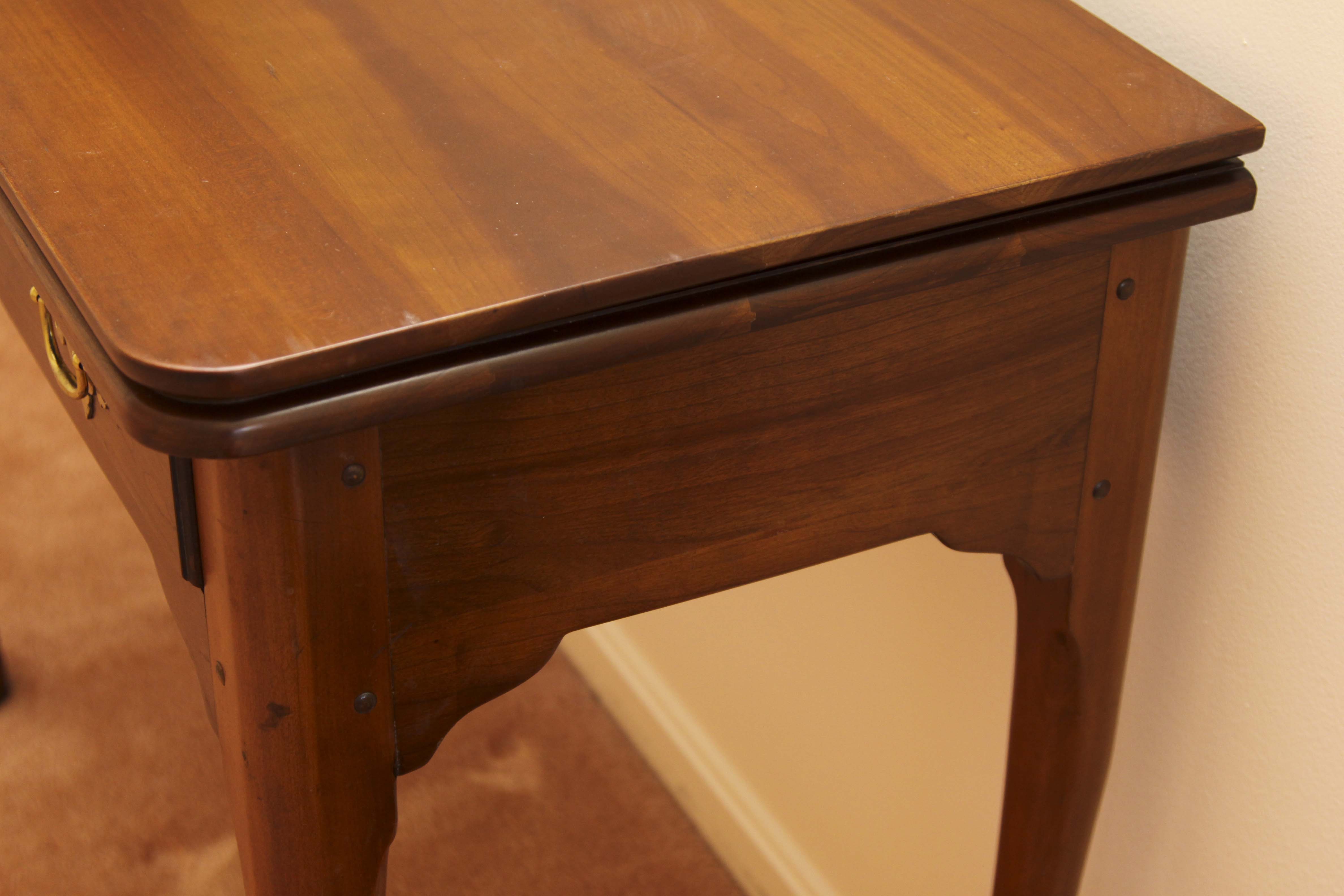 Stickley Fold-Over Top Game Table with Drawer