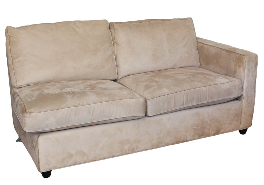 Camel Microsuede Sectional Sofa
